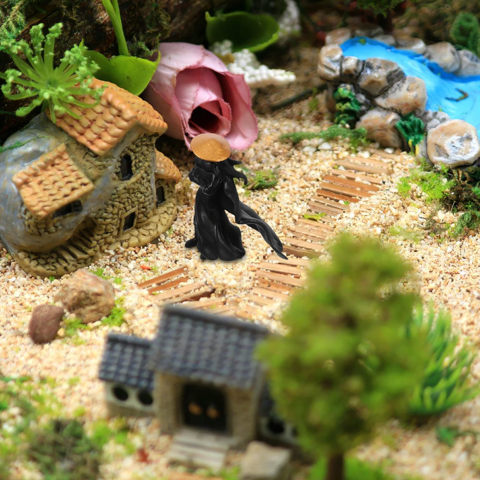 

2Pcs Jianghu Ancient Chinese Warrior Miniature Ornaments Exquisite Micro Landscape Bonsai Terrarium Garden Decor