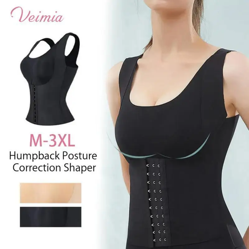 Veimia Plus Size Corrective Hip Lift Back Underwear Waist Contouring Shapewear 4-in-1 Underwear Without Steel Ring Women's Bras