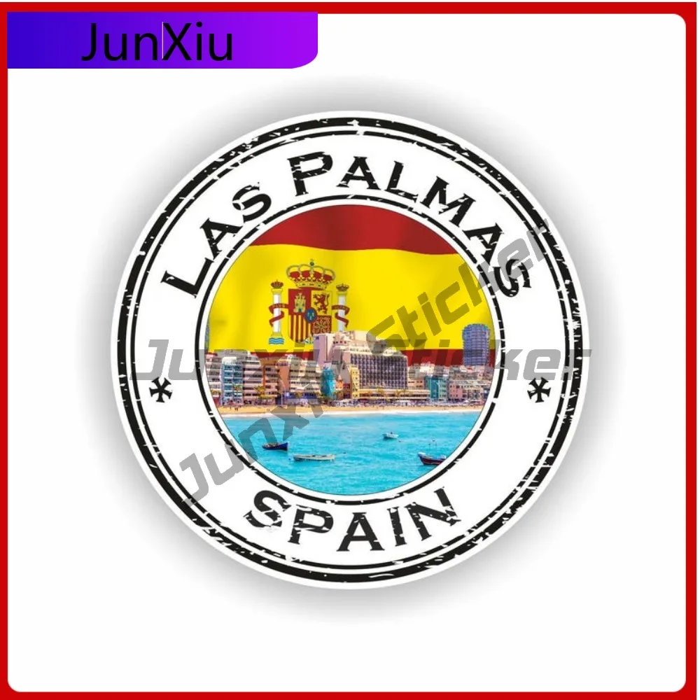 

Las Palmas Spain Cute Helmet Waterproof Decoration Seal Symbol Round Sticker Decal Wall Anti Scratch Motorcycle Decal Anti