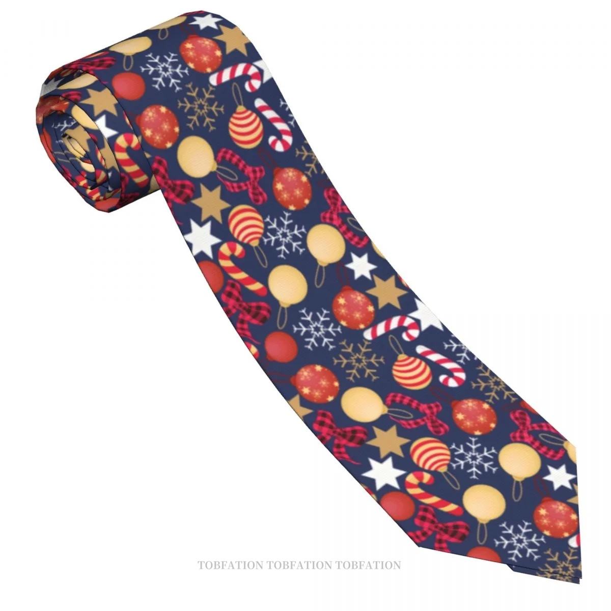 Beautiful Gold Leaves Print Ties Merry Christmas Day Casual Unisex Neck Tie Daily Wear Narrow Striped Slim Cravat