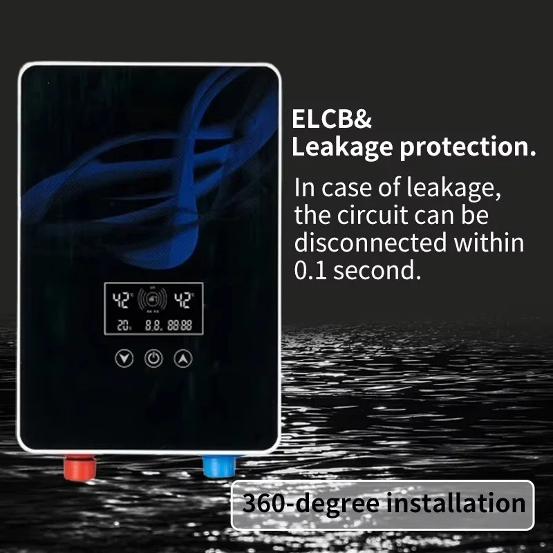 6000W Intelligent Tankless Instant Electric Water Heater, Endless Hot Water Heater for Hotel Bathroom Shower