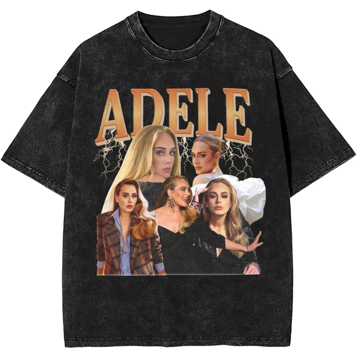 Vintage Adele Singer Music Washed T Shirt Streetwear Hip Hop Fashion T-Shirt Tees Men Women Short Sleeve Oversize