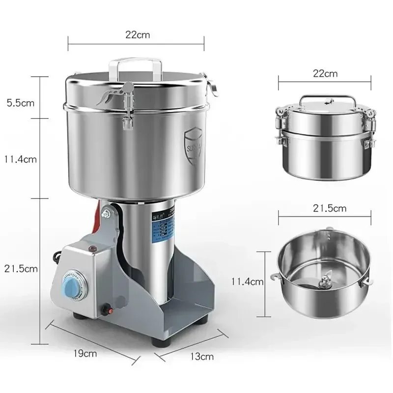 2500G Grinding Machine Ultrafine Grinder Chinese Medicinal Materials Mill Home Mill Commercial Small Grains Miscellaneous Grains