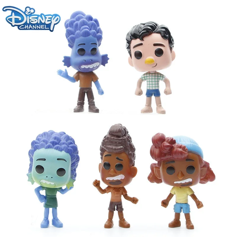 5Pcs Disney Pixar Movie Luca Alberto Sea Monster Cartoon Anime Action Figure Toys PVC Model Dolls Decoration for Kids Xmas Gifts