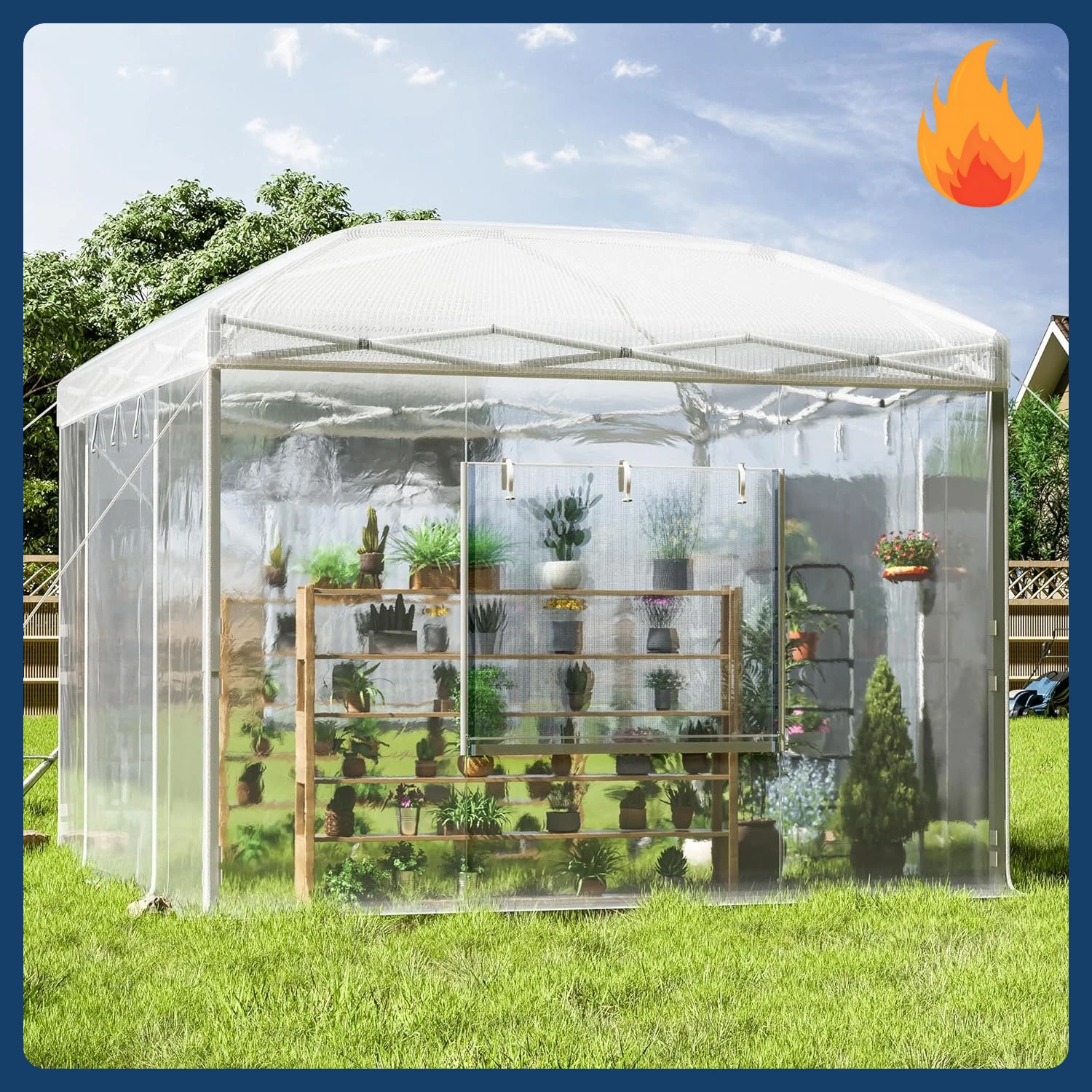 

[Новое поступление! ] Выдвижные теплицы размером 10 × 10 × 8,5 футов на открытом воздухе с регулируемой усиленной рамой, портативные теплицы с 2 рулонами