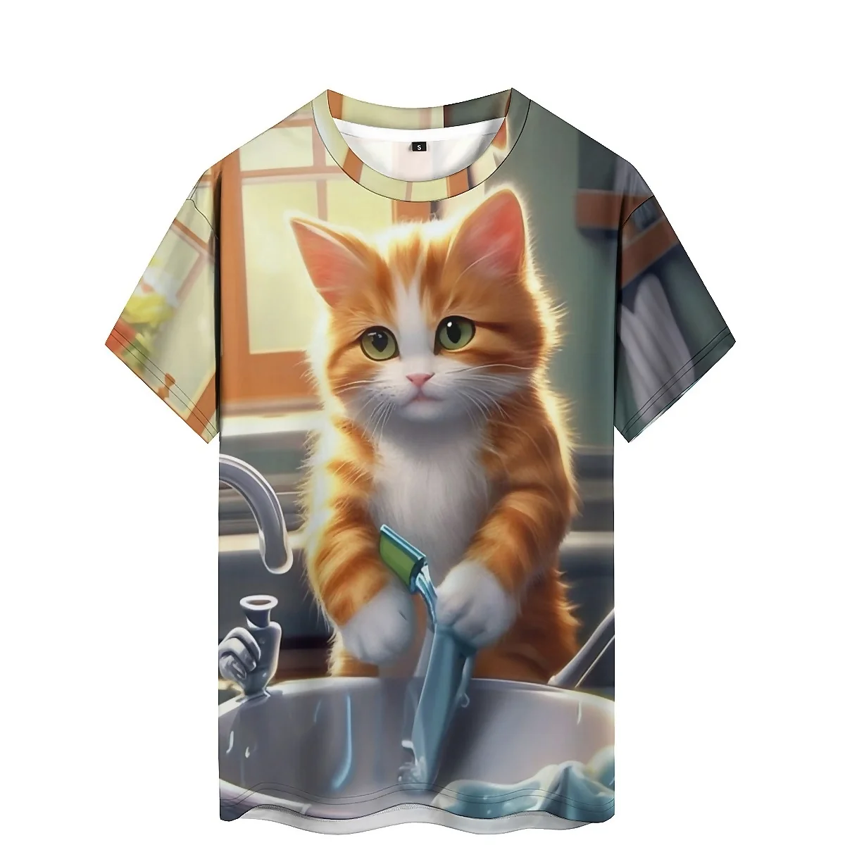 

Family Gathering Vibrant Color Design Men's 3D Printed Short-Sleeve T-Shirt - High-Quality Print Top