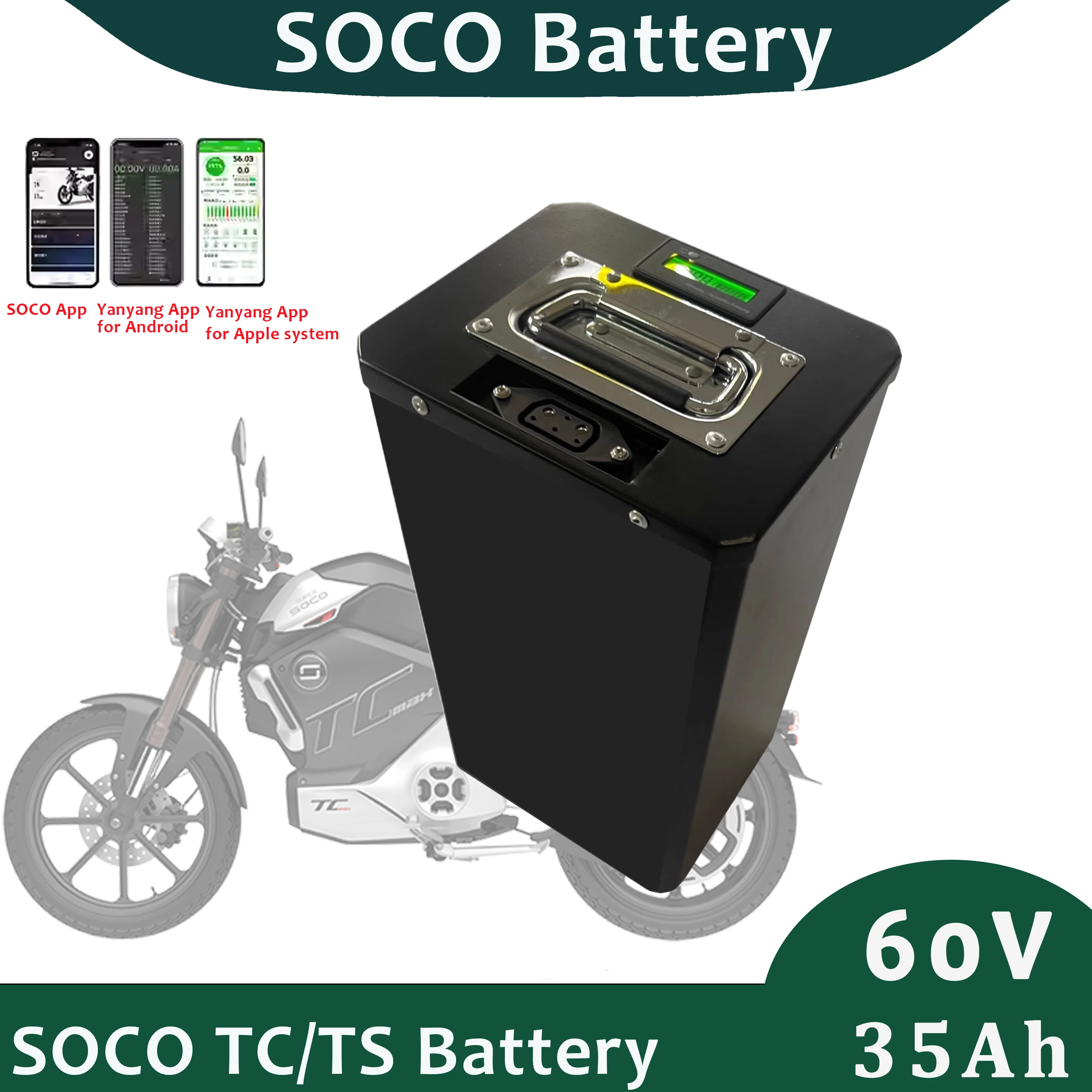 

SOCO Original Replacement Battery 60v 35Ah Li-ion Battery Pack For TC/ TS Motorcycle with 5A Charger