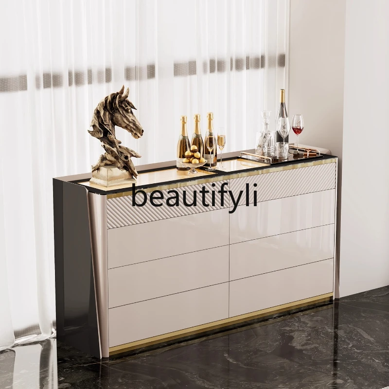 

Italian Style Light Luxury High-End Vanity Table Bedroom Bedside Jewelry Wall-Mounted Wardrobe Storage Cabinet
