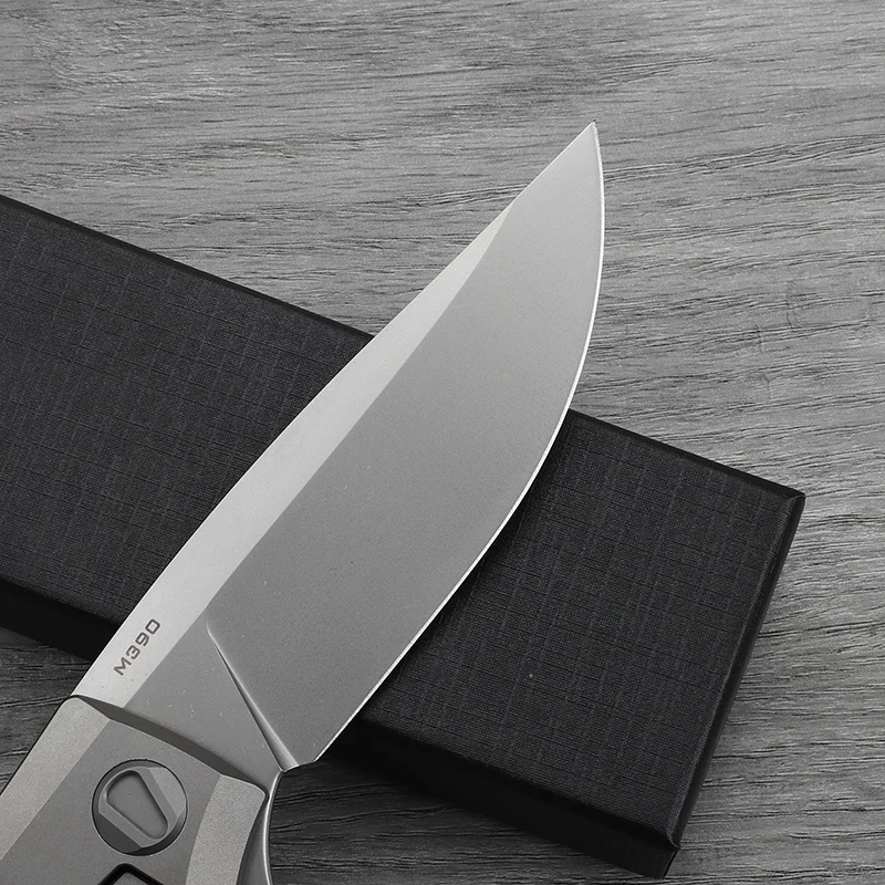 M390 شفرة فولاذية مقبض سبائك التيتانيوم سكين للفرد في الهواء الطلق الدفاع عن النفس الصيد التخييم المشي لمسافات طويلة سكينة أدوات محمولة