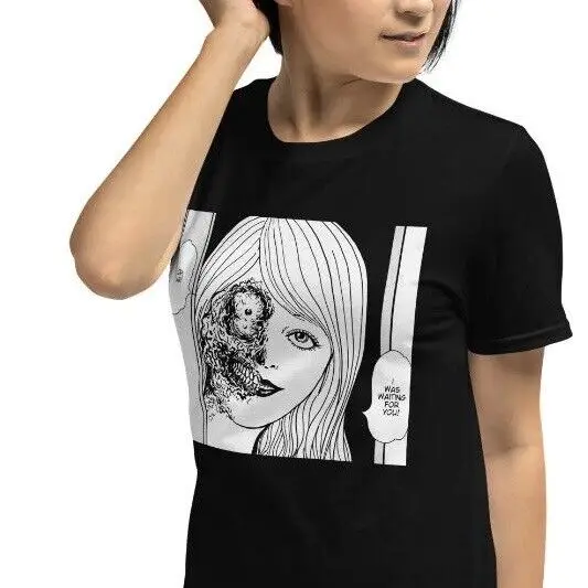 Creepy Anime Girl Manga Horror Two face Disgusting Short-Sleeve Unisex T-Shirt