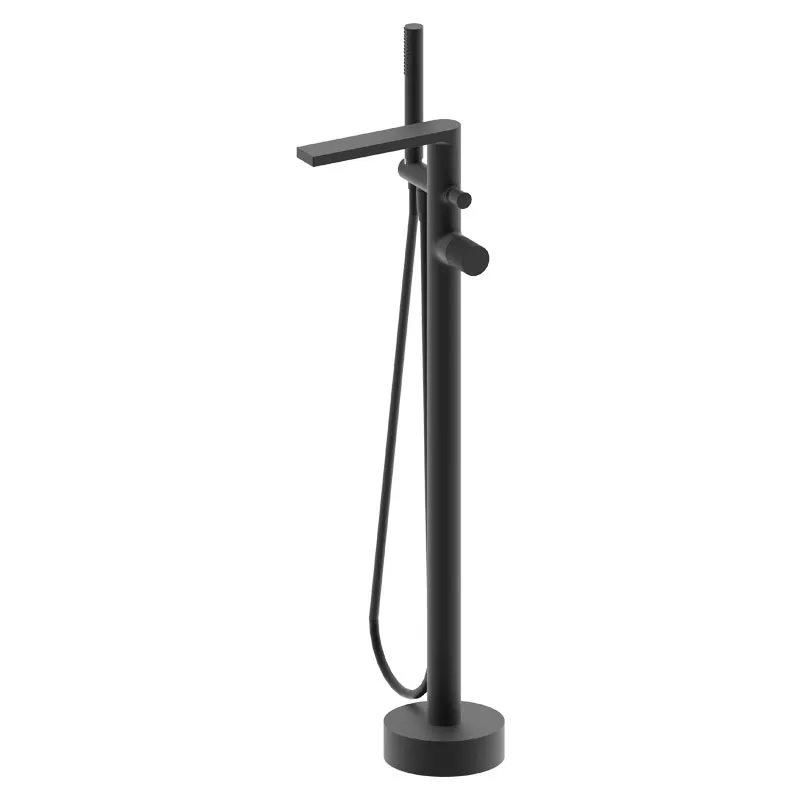 

New Arrival Watermark Matte Black Bath Mixer with Hand Shower and Knurled Handle