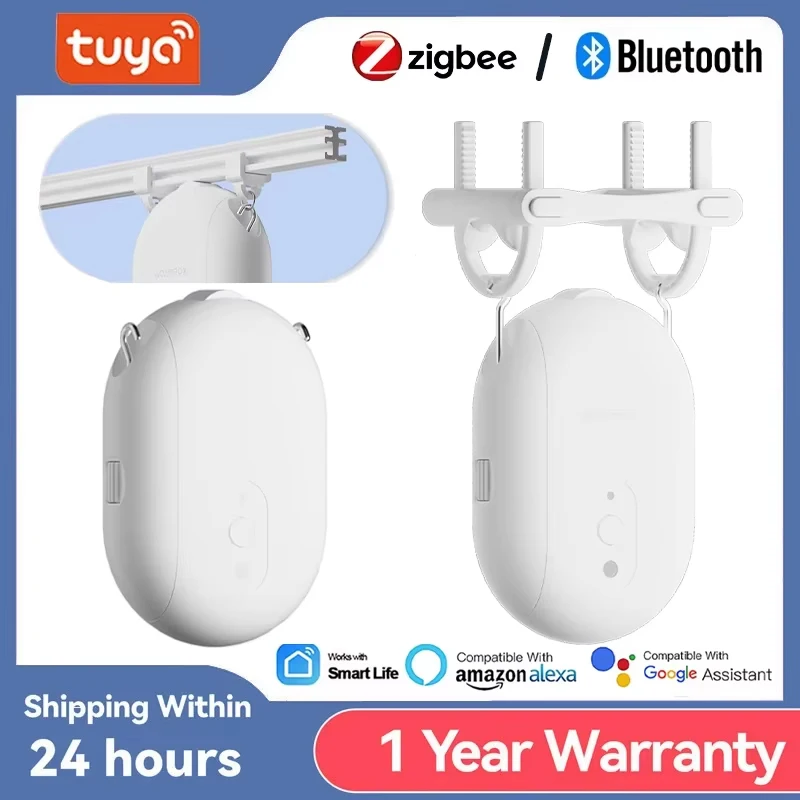Tuya Smart Zigbee / محرك ستارة بلوتوث مع خطافات ستارة ذكية انتهازي روبوت يدعم Siri Google Home Alexa التحكم الصوتي