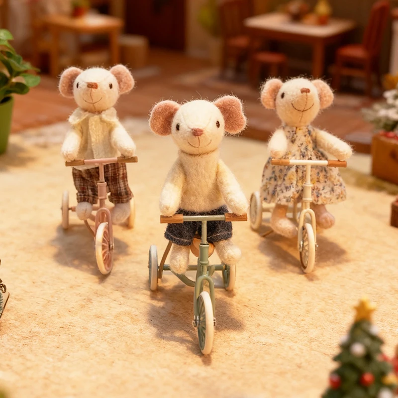 1Pc Cast Iron Miniature Tricycle Ornament - Scale 1:8 to 1:12 Christmas, Thanksgiving, Graduation Gifts BJD Doll Home Decor