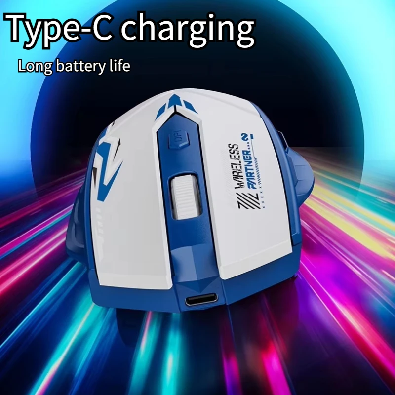 ماوس بلوتوث 5.2 ثنائي الوضع 2.4G ماوس لاسلكي 6 أزرار ماوس ألعاب ماوس قابل لإعادة الشحن 1600 ديسيبل متوحد الخواص للكمبيوتر المحمول ماك بوك