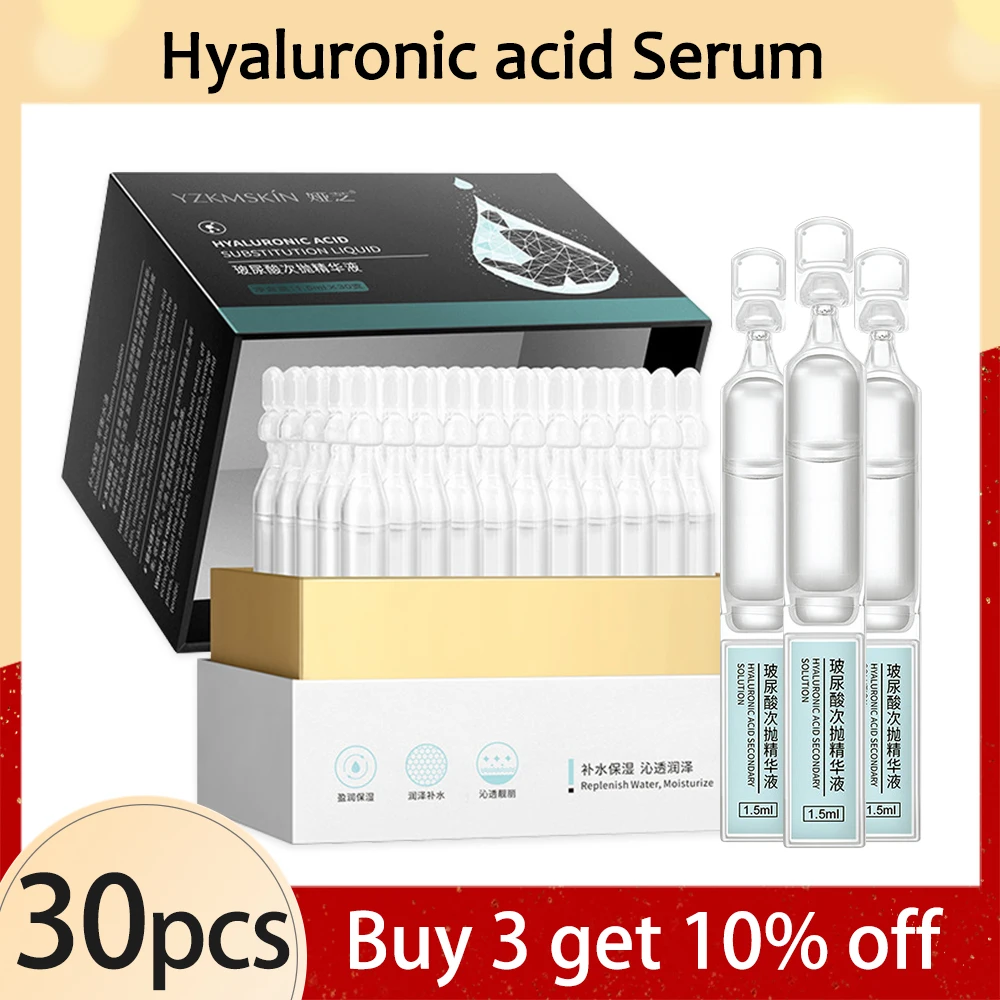 

30-90Pcs Hyaluronic Acid Face Serum Nicotinamide Moisturizing Beauty Essence Liquid Shrink Pores Anti Wrinkles Skin Care Set