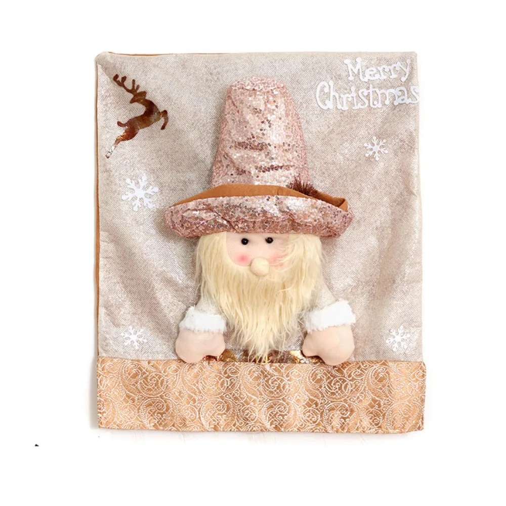 

Cartoon Christmas Chair Cover Stretch Removable Xmas Dinner Chair Seat Cover Purple Soft Christmas Table Decor Home Decoration