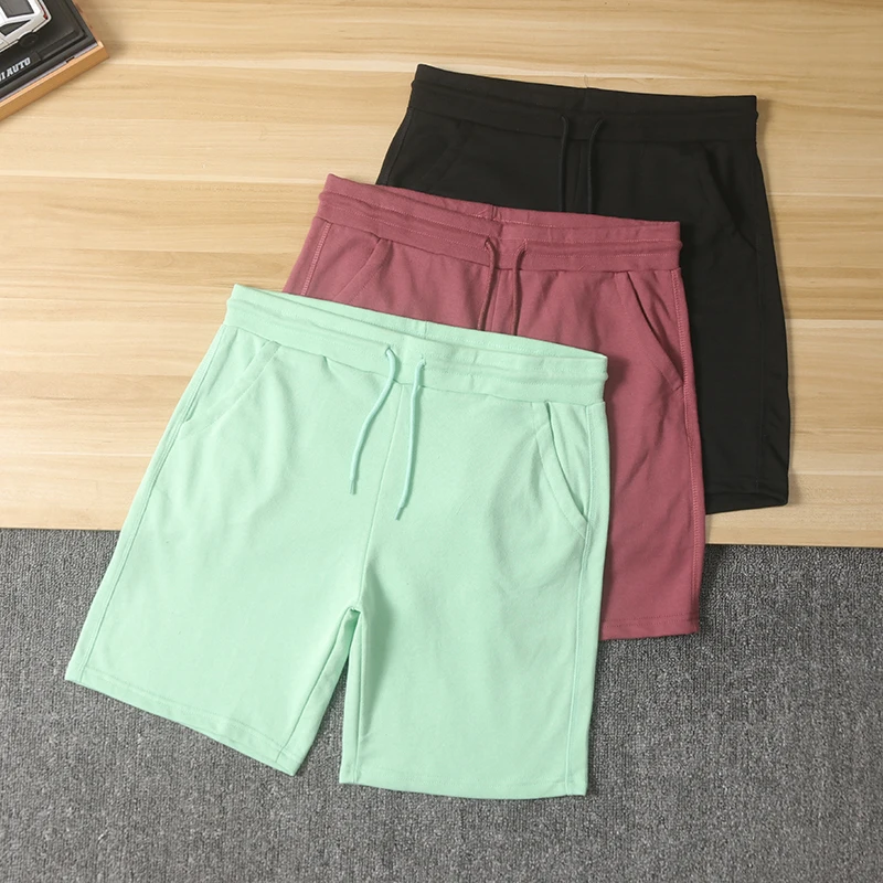 

00% хлопковые трикотажные эластичные спортивные орты, мужские летние повседневные брюки с пятью точками, дышащие, удобные, легкие орты