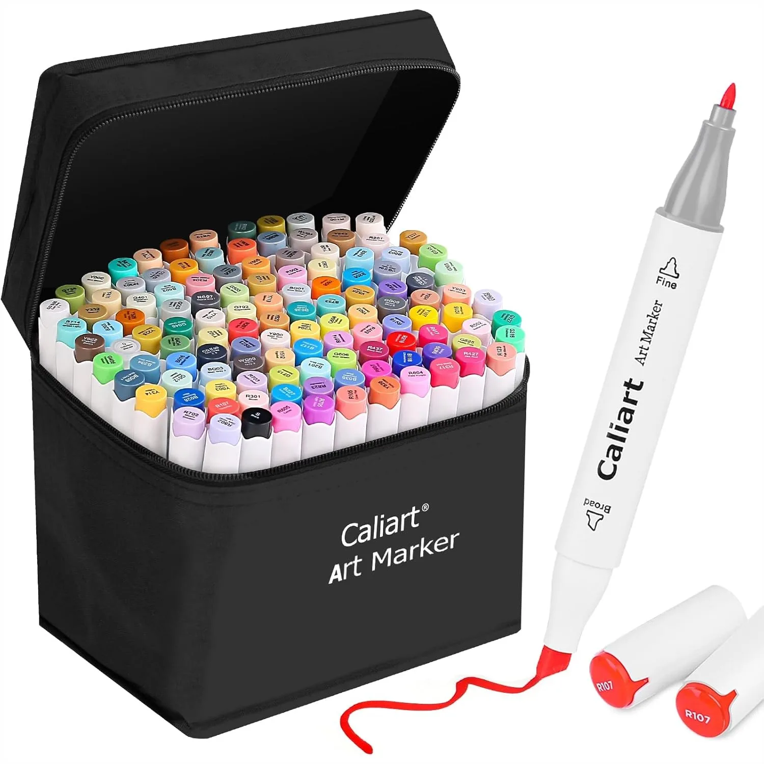 

121 Colors Alcohol Markers, Dual Tip Art Marker Set Chisel & Fine, Permanent Colored Pens for Adults Coloring Drawing Supplies