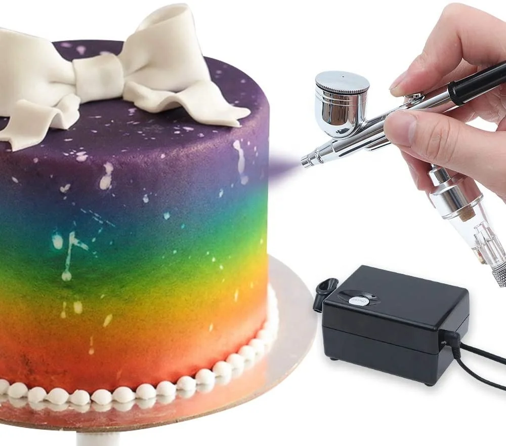 

Airbrush Kit with Mini Compressor, Portable Dual Action Spray Air Brush Set or Makeup, Art Painting, Cake Decorating, Nail