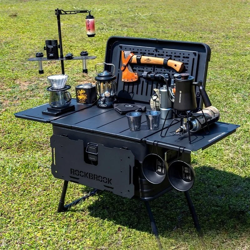 

Стол для хранения из алюминиевого сплава, монтируемый на автомобиле ящик для сортировки, увеличивающий рост, регулируемый многофункциональный инструмент для кемпинга и улицы