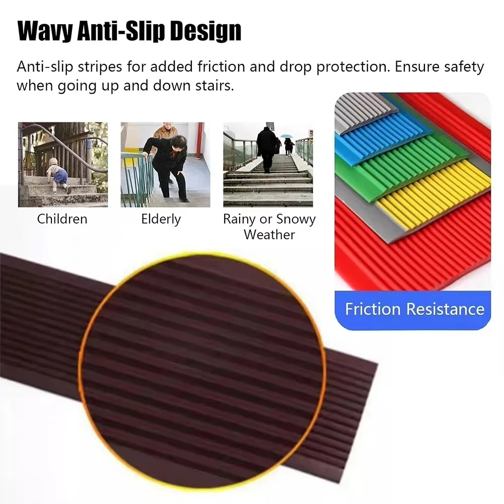 PVC Stair Edging Self-adhesive Anti-Slip Stair Tape Treads Carpet Floor Sticker Safety Waterproof Floors Ground Sealing Strip