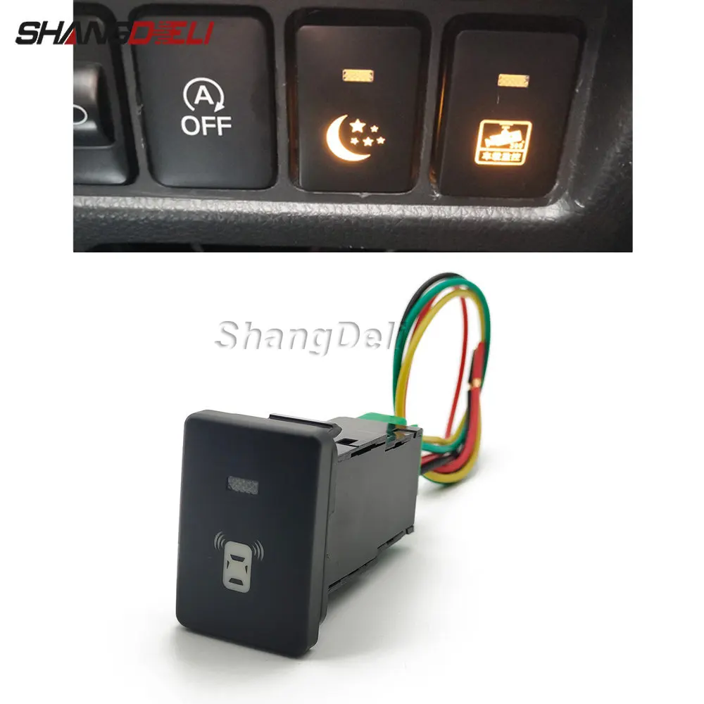 Car LED Light Parking Radar Switch Push Button For Mitsubishi Outlander 2013-2020 Eclipse Cross Triton 2019