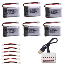 Batteria Lipo da 3,7 V 150 mAh e caricabatterie (6ni1) per H20 Syma S8 M67 U839 RC Quadcopter Pezzi di ricambio Accessori drone RC