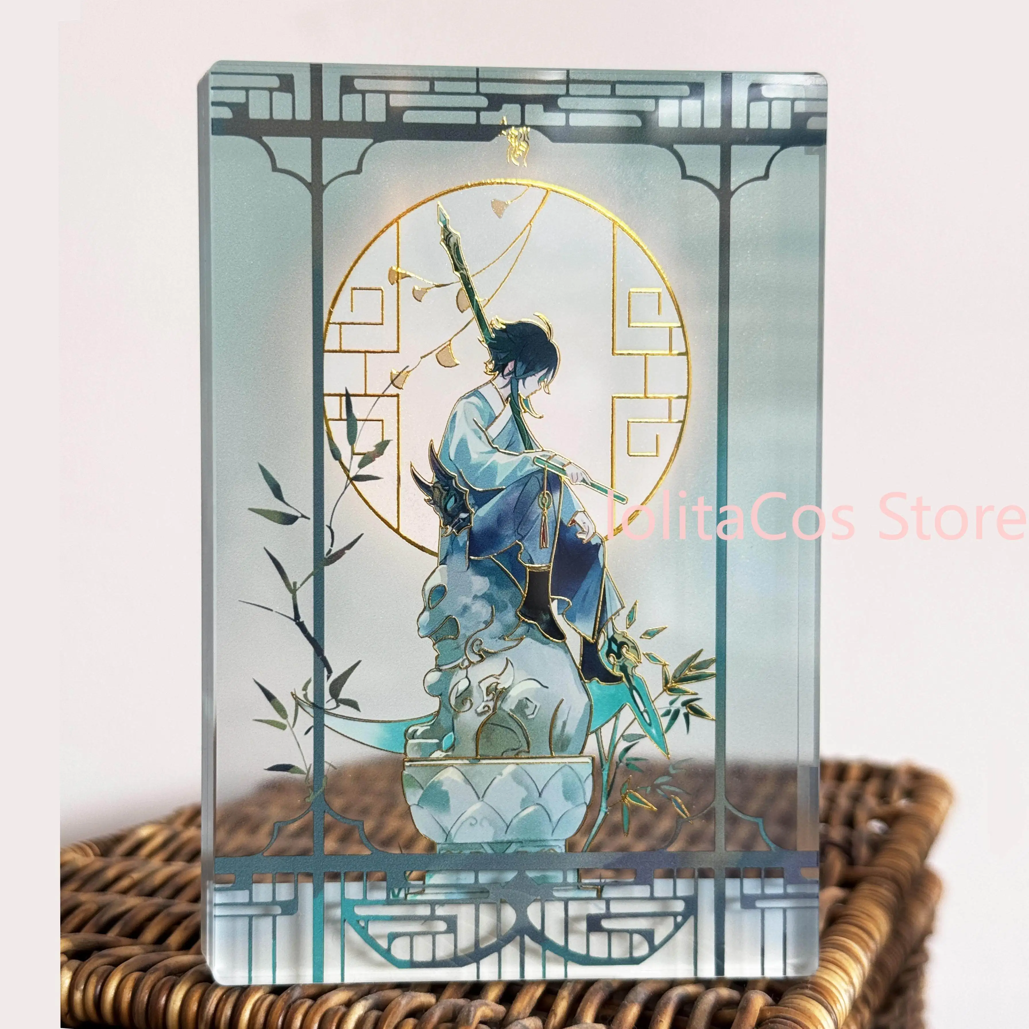 

Genshin Impact Xiao Flowing Sand Ornaments Game Character Desktop Ornament Arcylic Display Decoration Collection Desk Decor