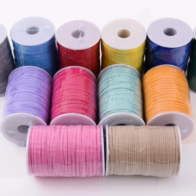 100Yard 3mm Colorful High-Elastic Sewing Elastic Ribbon Elastic Cord Spandex Band Trim Sewing Garment Accessories Lace Trim