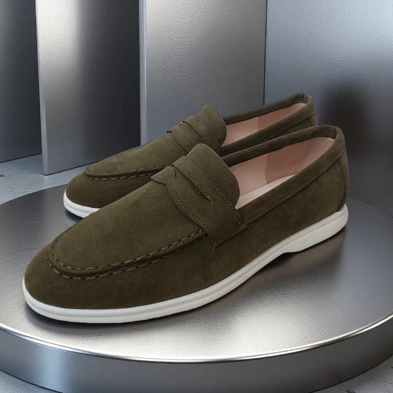 

Модные мужские классические брендовые замшевые лоферы, мужская повседневная обувь, роскошные мужские дышащие туфли без шнуровки для вождения, мокасины