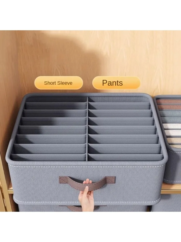 Organisateur de rangement de vêtements de garde-robe à 14/16/24 grilles, boîte de rangement de pantalons épais, organisateurs de chemises de garde-robe, organisateur de tiroir pliable