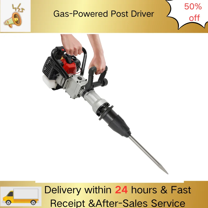 

32.7cc Gas-Powered Post Driver 2-Stroke Piling Machine Gasoline Fencing Tool with Conversion Head for Garden Construction