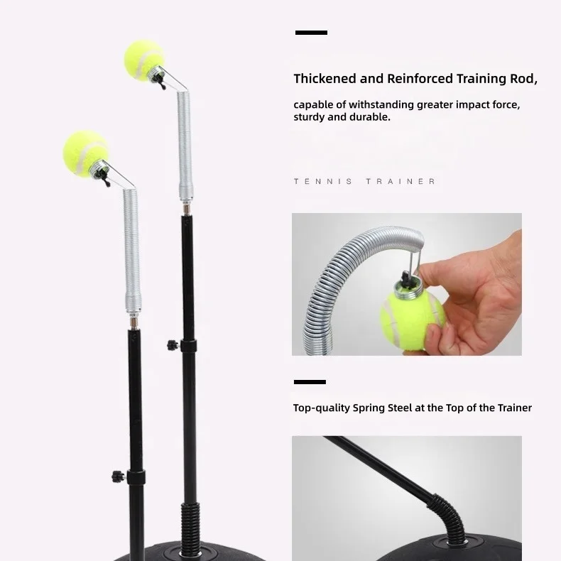 

Tennis Trainer Rebound Practice Tool Equipment Portable Stainless Steel Tennis Ball Set for Tennis Sportpromote sales