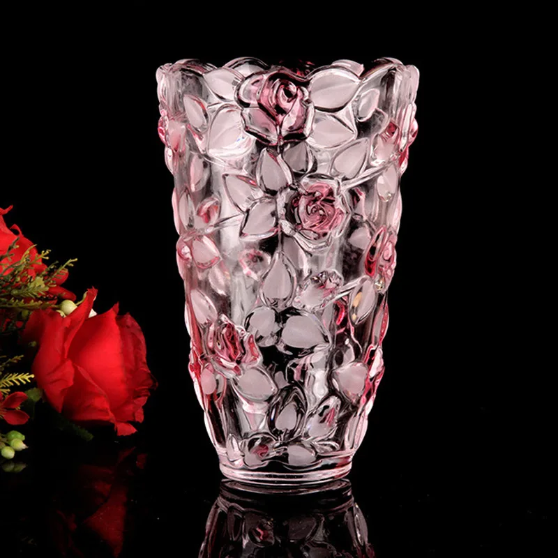 Fashion Rose Story Glass Vase Hydroponic Lily Household Living Room Desktop Flowerpot Decoration Flower Arrangement