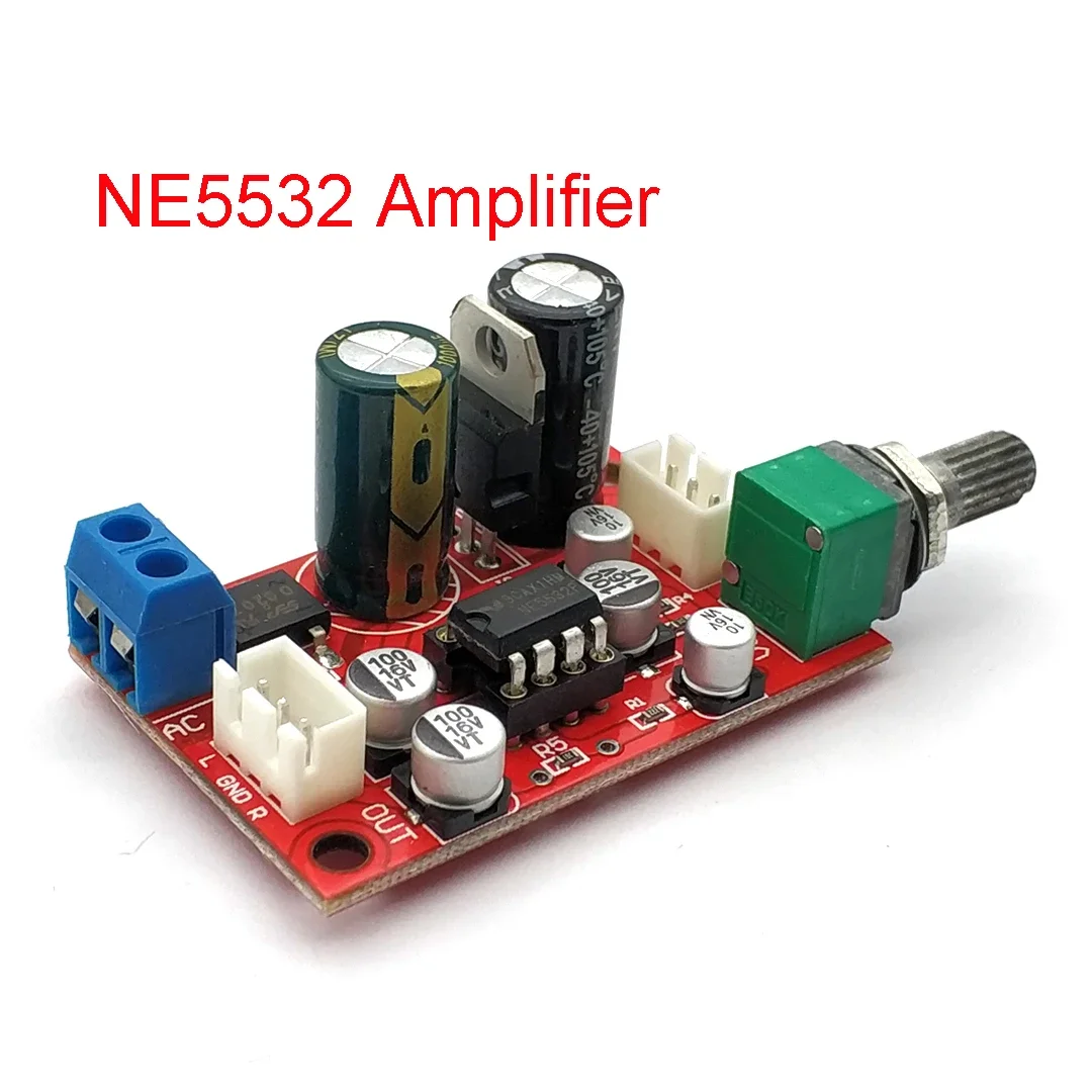 NE5532 Audio OP AMP Moving Coil Microphone Preamps Pre-Amplifier Pre-amp Magnetic Head Phono Amplifier Board DC9-24V AC8-16V