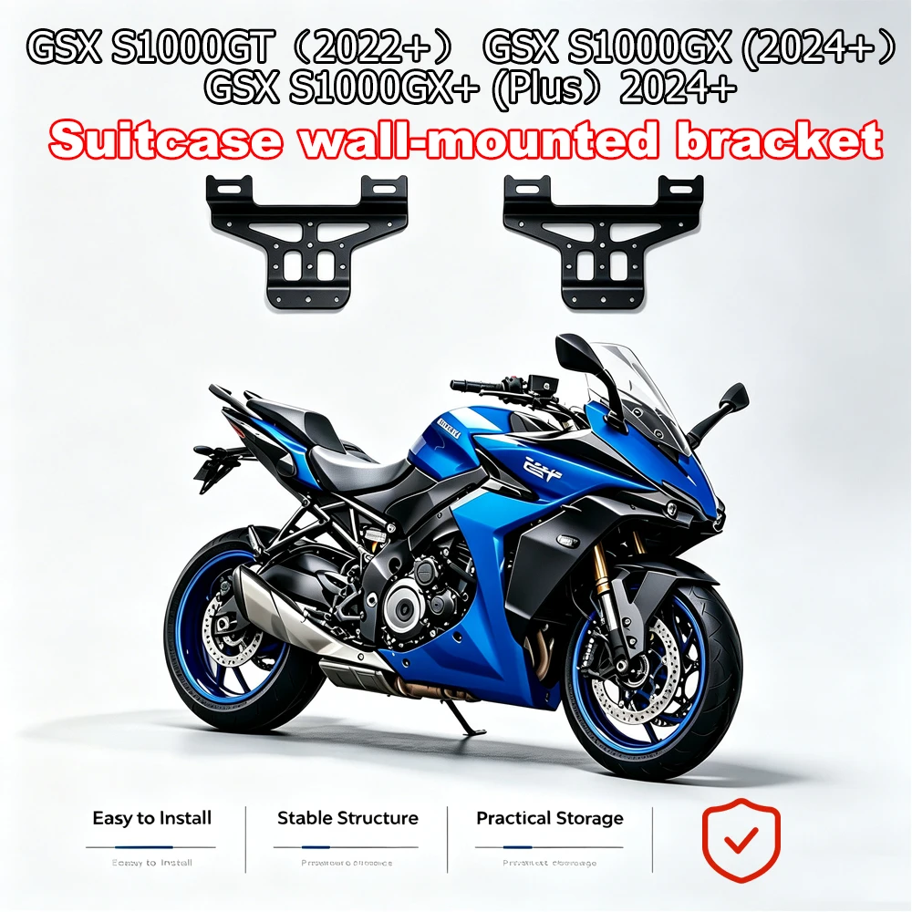 GSX S1000GT 2022- Wall Bracket 2024+ For Suzuki GSX-S 1000 GX S1000GX /+(Plus) Space-Saving Keep Your Cases Safe Tidy