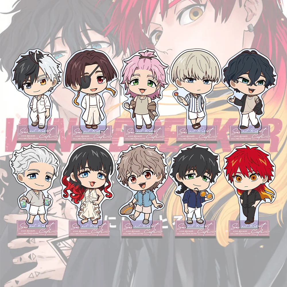 WIND BREAKER Sakura Haruka 10cm Acrylic Stand Keychain Chibi Heterochromia Tabletop Ornament Desk Room Decor Itabag Figure Gift