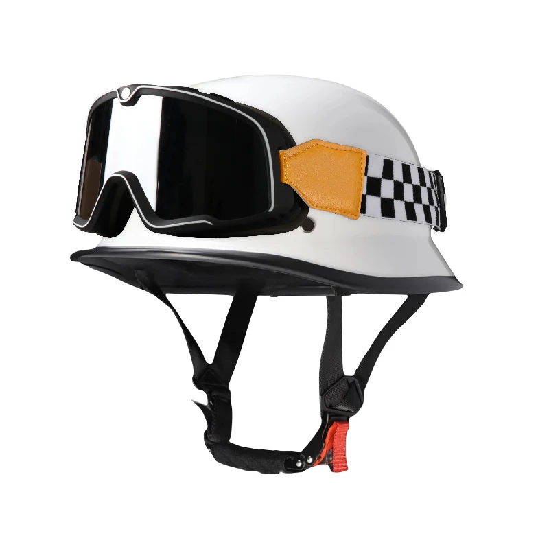 

Motorcycle Helmet Electric Vehicle Safety Helmet Half Helmet with Goggles Suitable for All Seasons for Men and Women