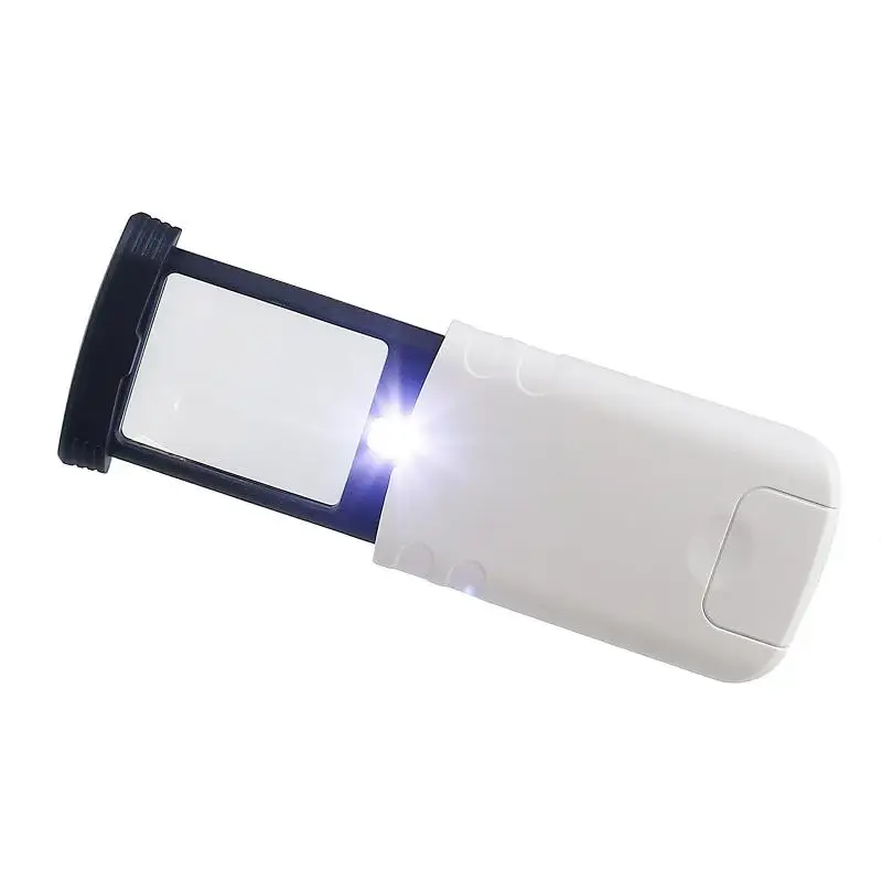 Portable Led Rectangular Foldable Pull-Out Magnifying Glass for Jewelry, Cultural Relics, and Antique Appraisal