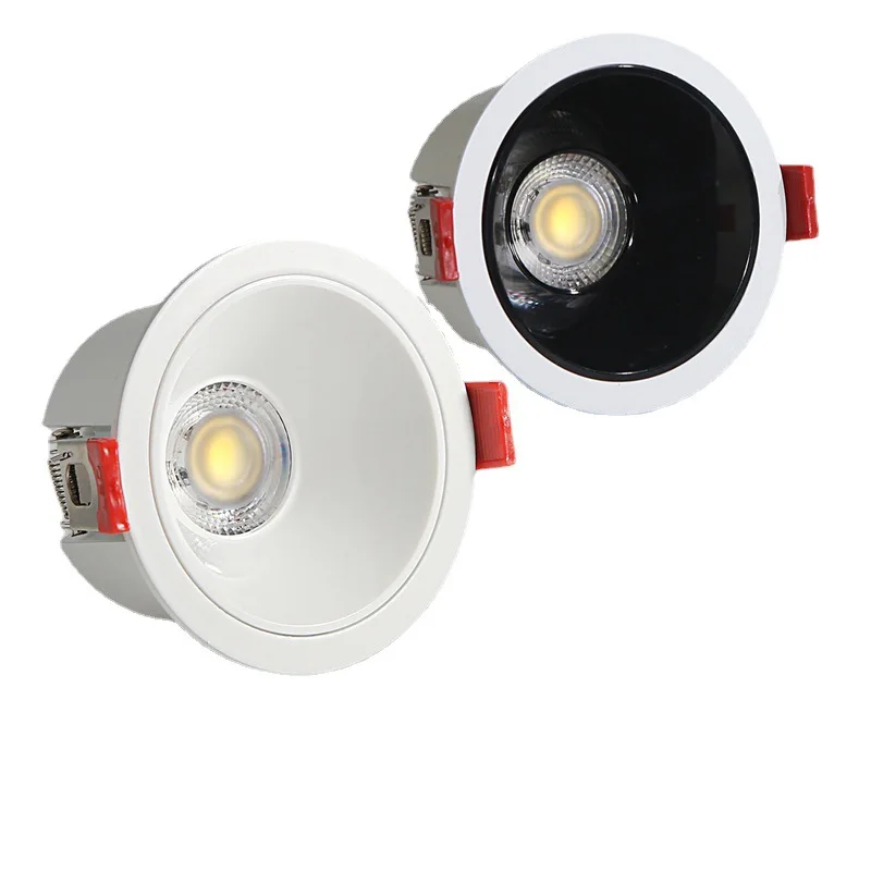 No frame 10W down light embedded pole in the living room, bedroom anti-glare ceiling COB fine hole light large Angle spot light