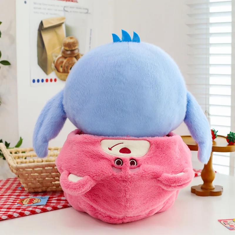 30cm 스티치 플러시 토이 트랜스포머 딸기 베어 스타일 스티치 어린이 크리스마스 플러시 베개 플러시 인형 애니메이션 베개 인형