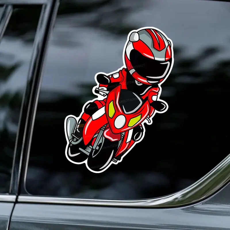 Children Driving Motorcycle Car Stickers Vinyl Decal Waterproof Window Motorcycle Camper Bumper Truck Laptop Decoration SH536