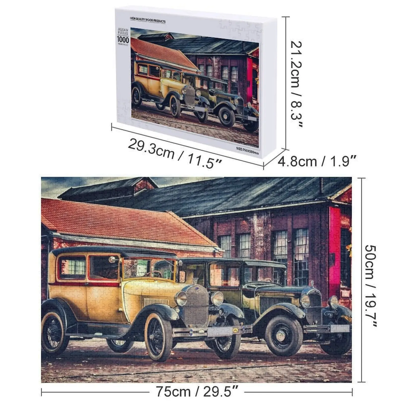 Классические автомобили 1920-х годов Пазл на заказ Детский подарок Кусочки головоломки Рождественские игрушки для взрослых Пазл