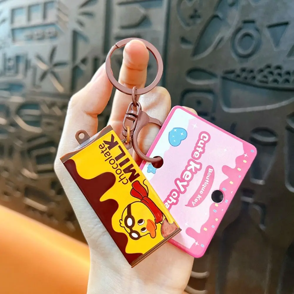 Portable Fidget Keychain Bendable Reusable Chocolate Keychain Breaking Design Cartoon Patterns Bendable Keychain For Adults