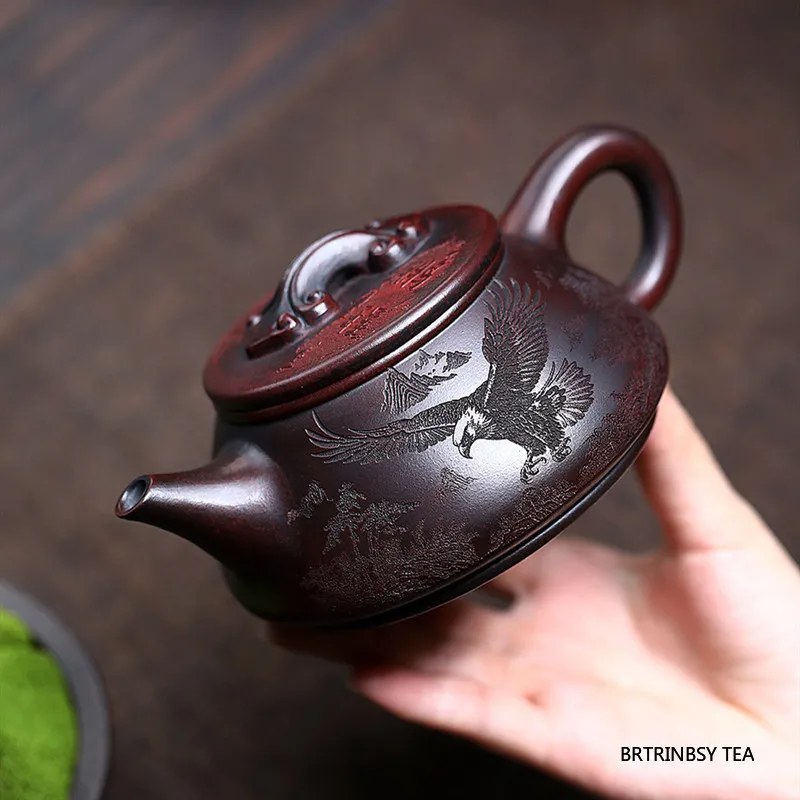 

Chinese Yixing Purple Clay Teapots Household Handmade Bird Tea Pot Beauty Tea Infuser Kettle Raw Ore Zisha Teaware Tea Set 310ml