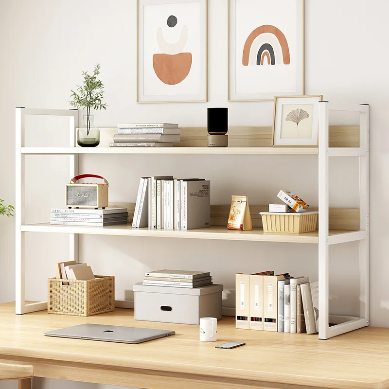 

Simple bookshelf desktop wrought iron office desk storage rack student dormitory desk finishing rack