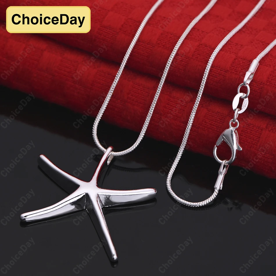 

ChoiceDay Fashion 925 Sterling Silver Exquisite Starfish Pendant Necklace Women's Accessories Gift Jewelry Party