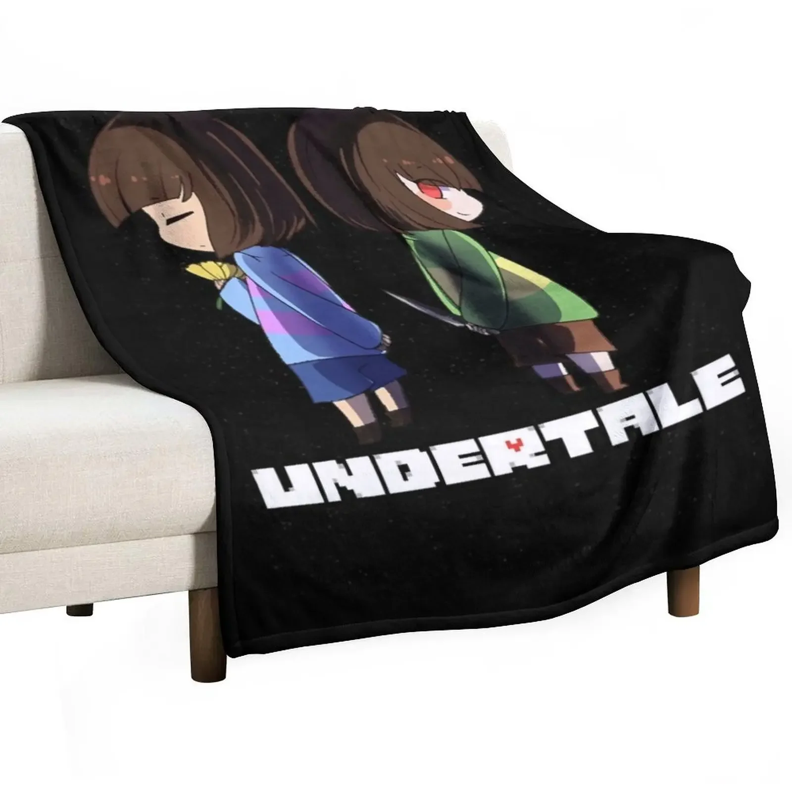 

Undertale - chara and frisk Throw Blanket Decoratives Softest Decorative Sofas Blankets