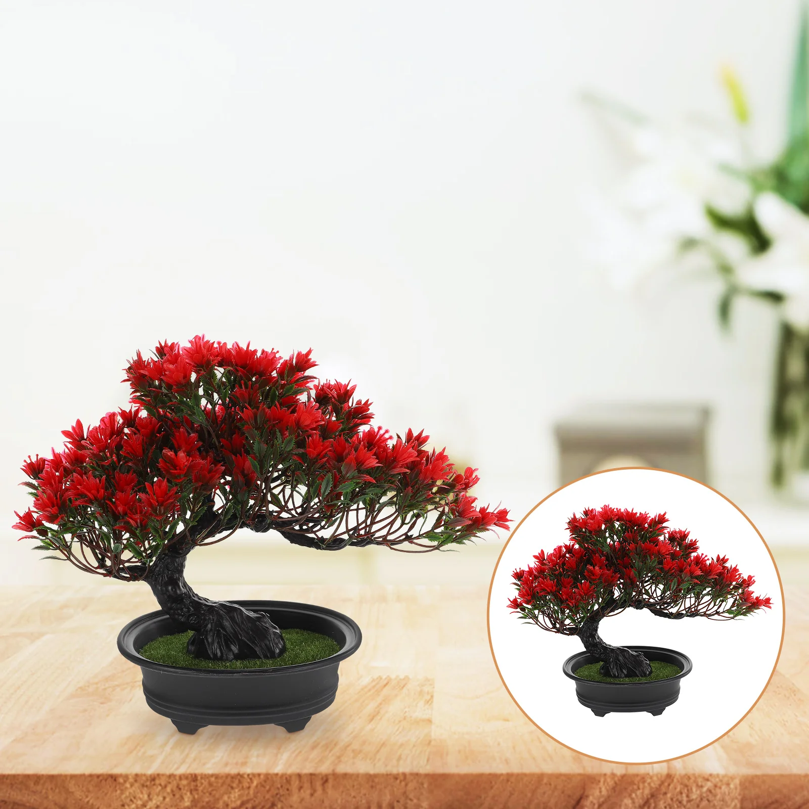 

Artificial Plants Outdoor Simulated Welcoming Pine Potted Simulation Bonsai Tree Emulated Imitation Ornament Small Red Office