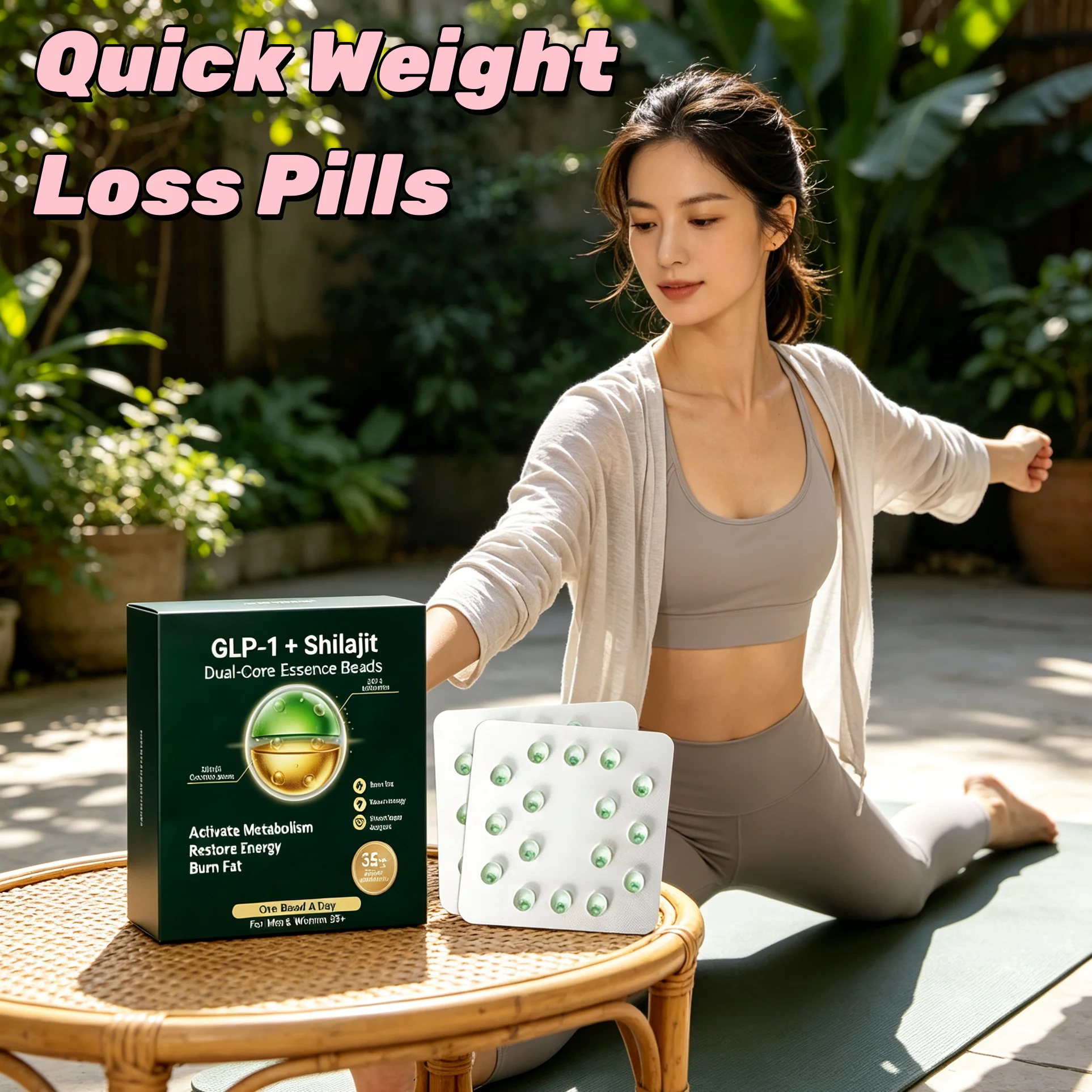 Instant Fat Melting Burst Beads Weight Loss Pills Detox Gut Cleanse Curbs Hunger Speed Up Fat Metabolism Slimming Supplement